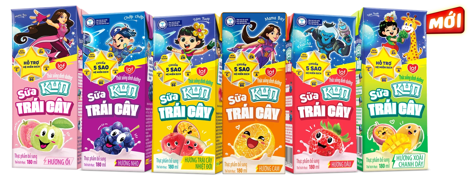 Các hương vị Sữa KUN Trái Cây